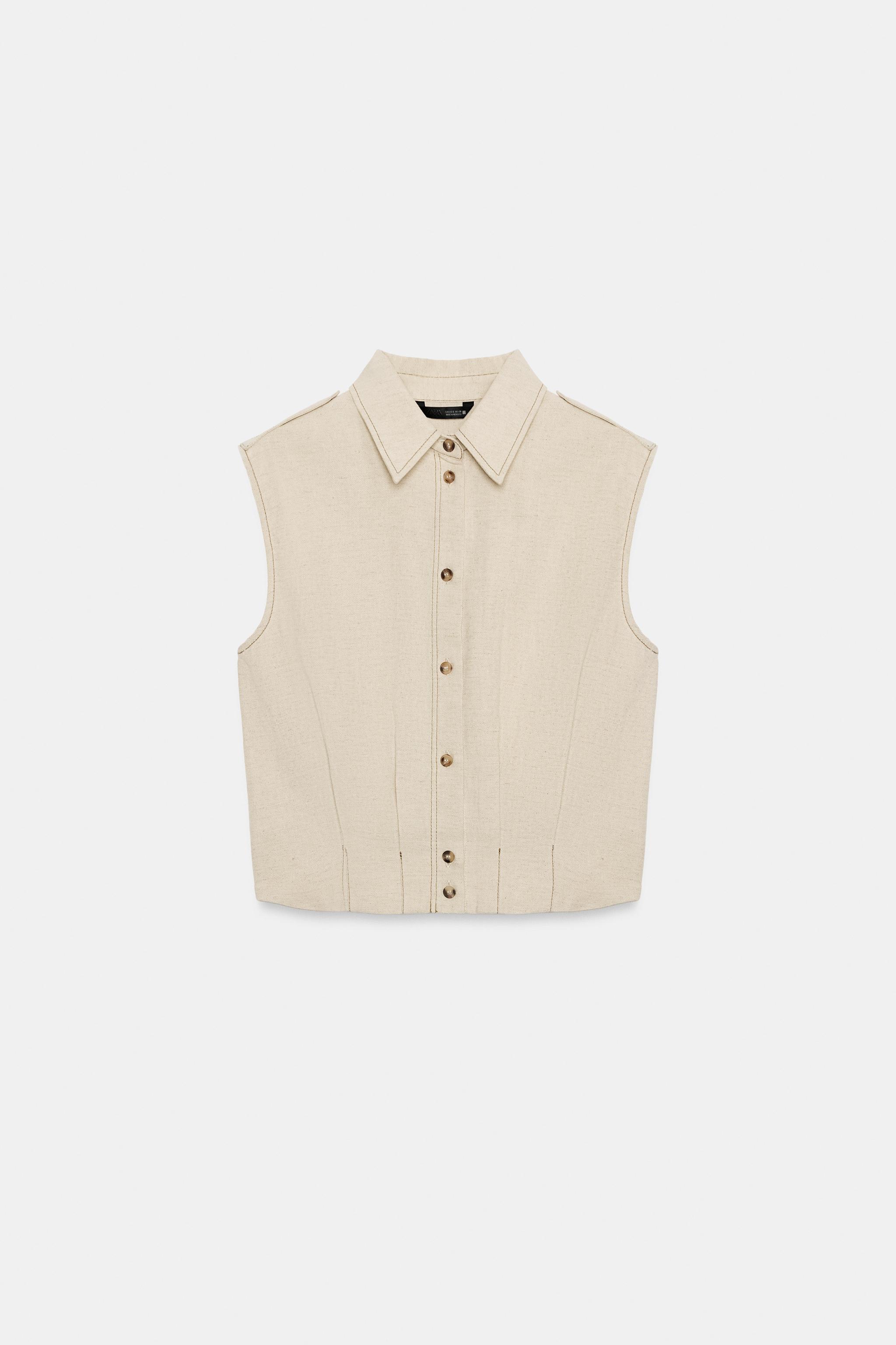 TOP SANS MANCHES EN LIN